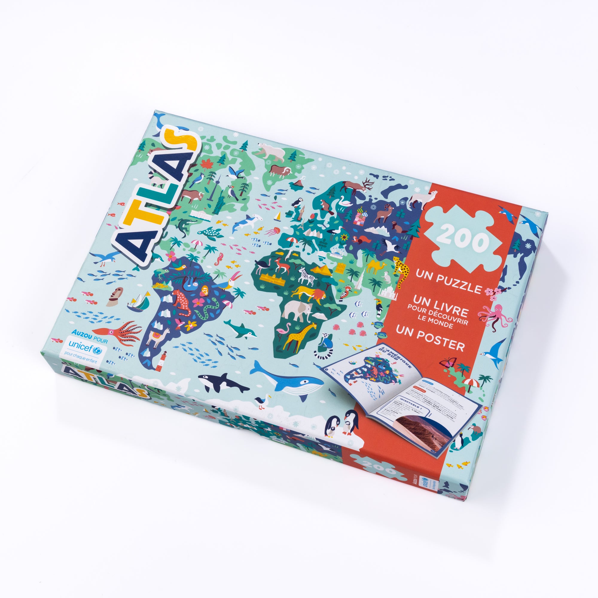 Coffret Atlas : Puzzle + Livre + Poster