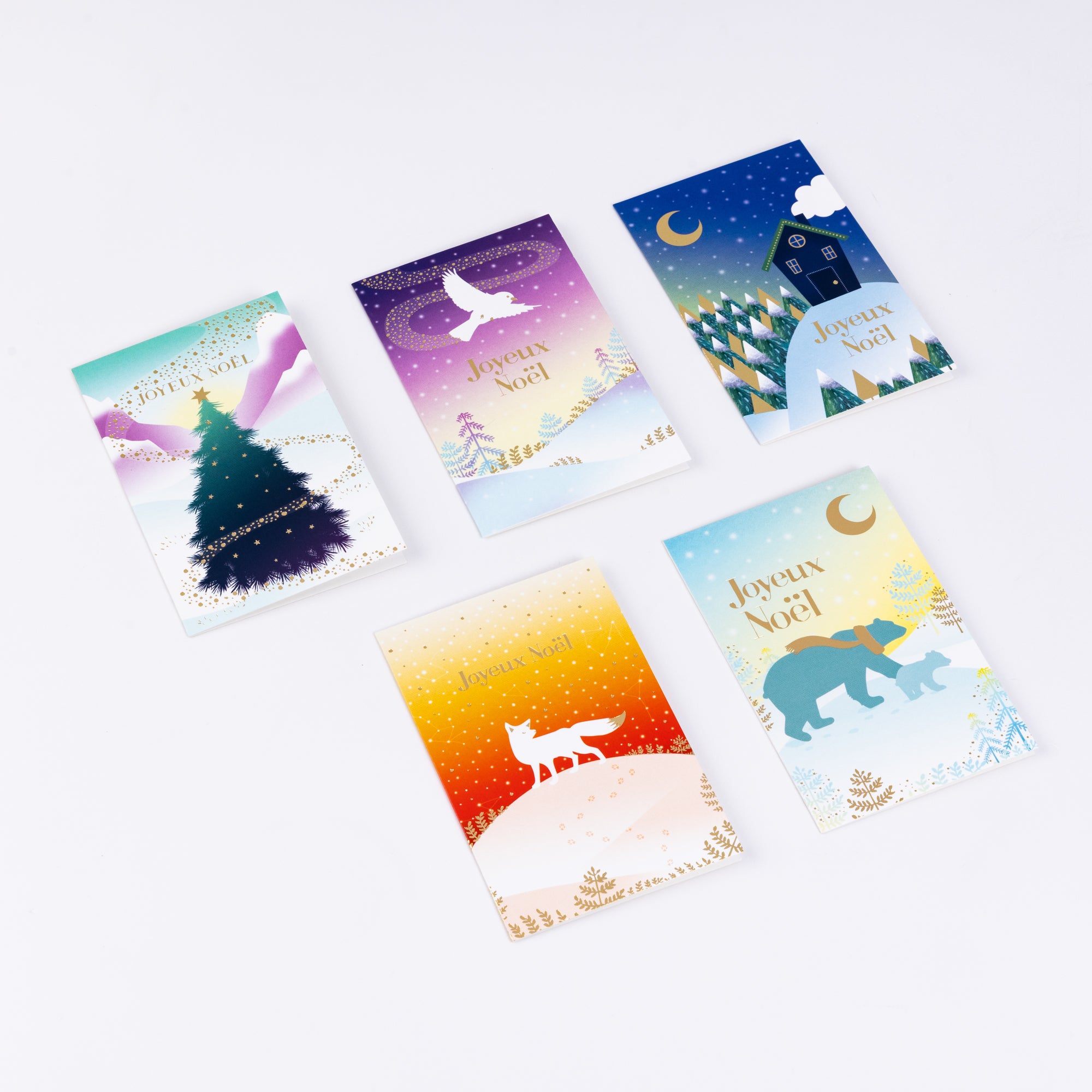 Mini-cartes de vœux - Fêtes Scintillantes