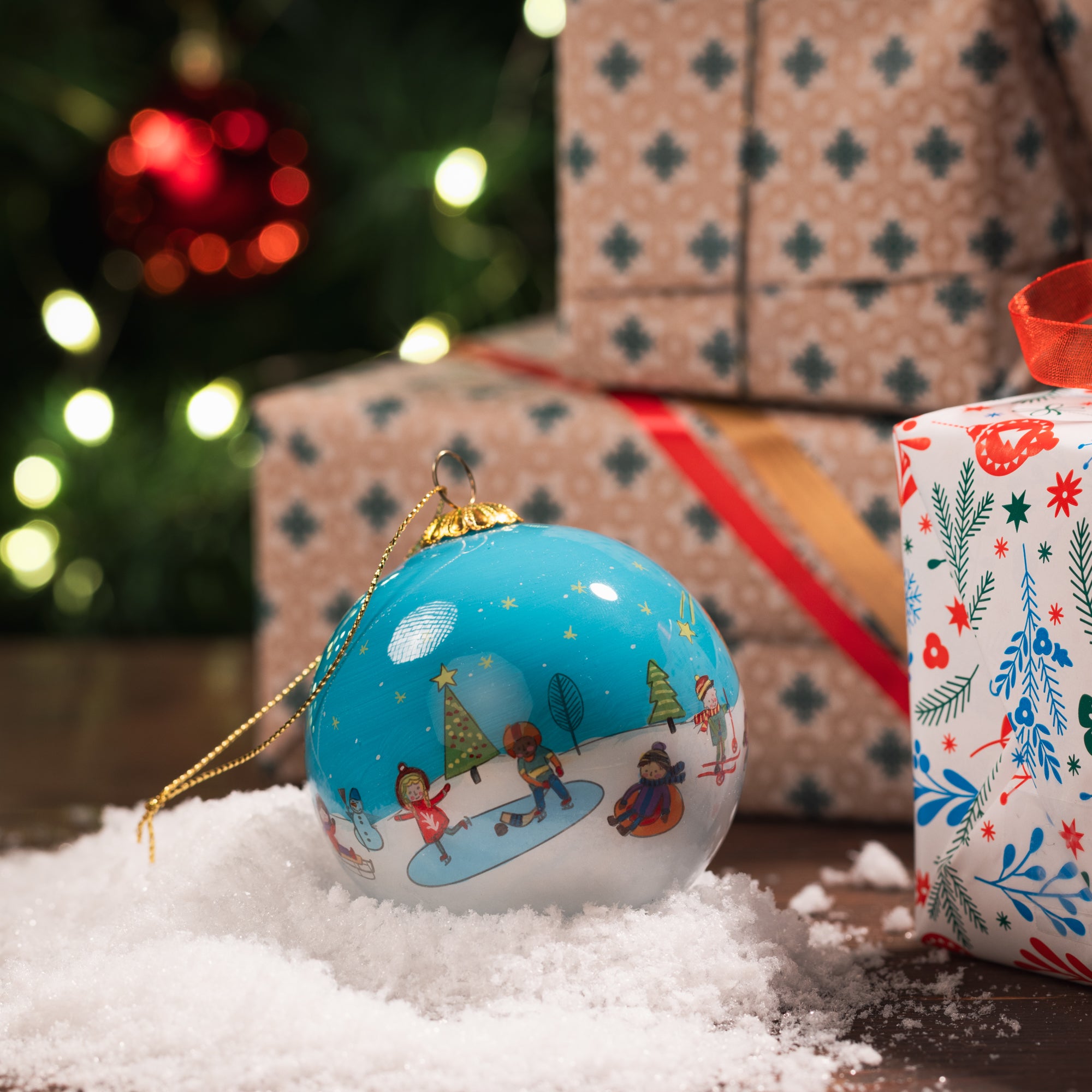 Boule de Noël en verre "Noël enchanté"
