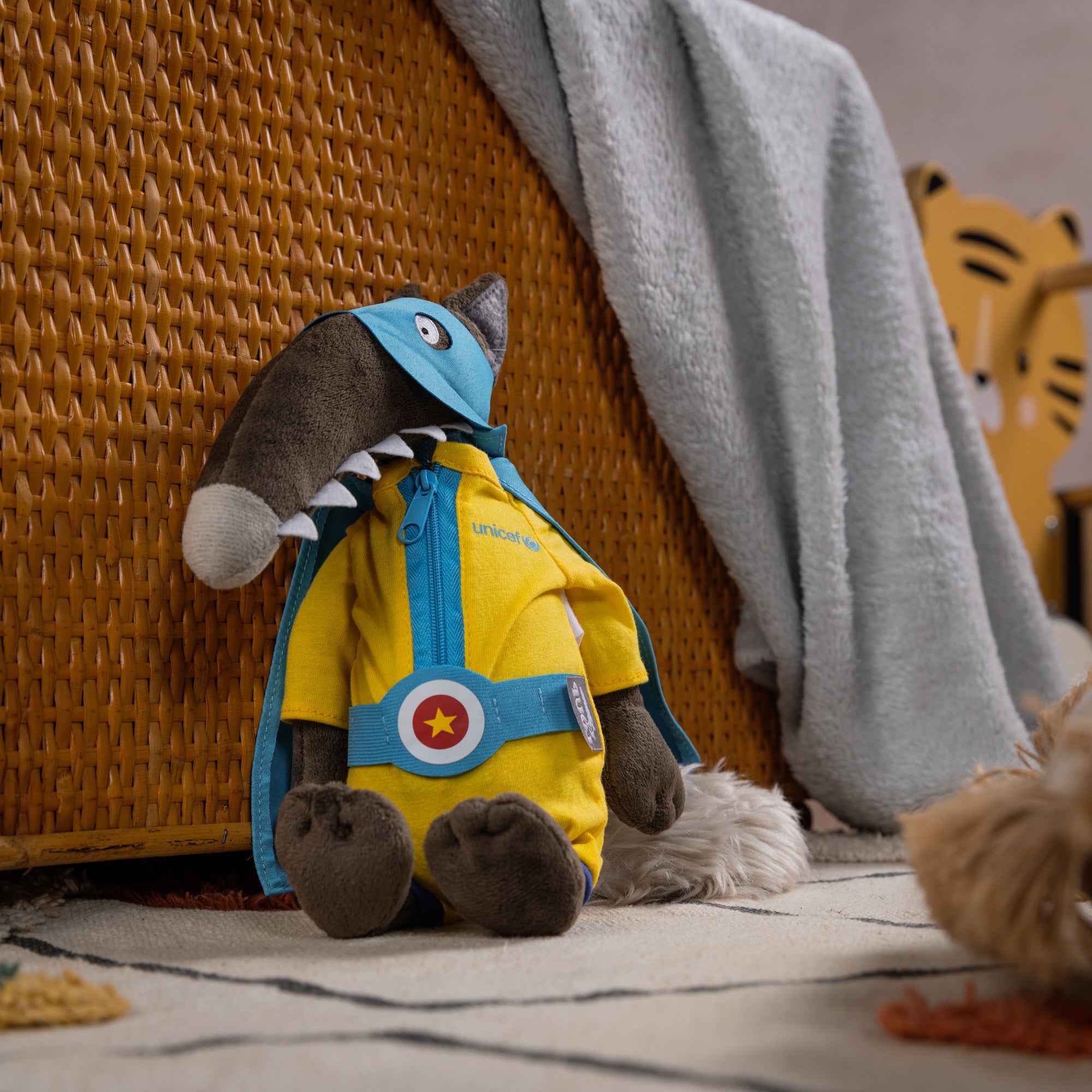 Peluche "Le Loup Super-Héros"