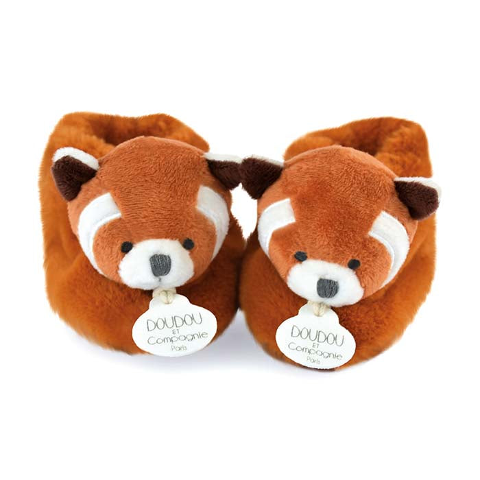 Chaussons bébé en peluche Panda roux 0-6 mois